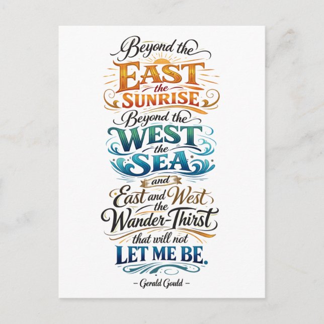 Cartão Postal Travel Quote: Wander-Thirst (Frente)