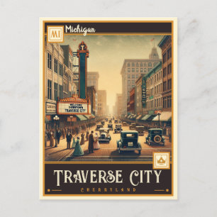 Cartão Postal Traverse City, Michigan Vintage