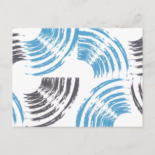 Cartão Postal Trazos de pincel abstratos azuis modernos, legais