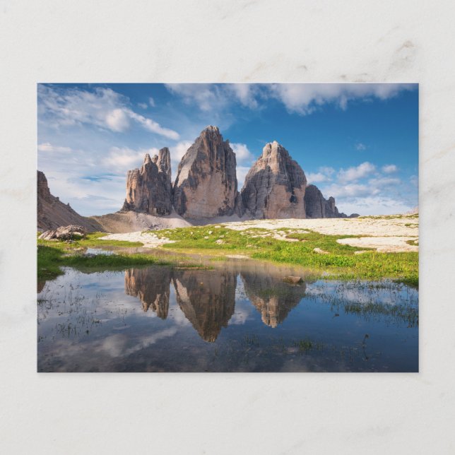 Cartão Postal Tre Cime di Lavaredo/Drei Zinnen Dolomite mountain (Frente)