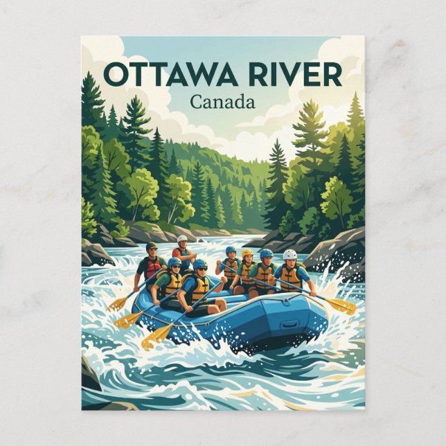 Cartão Postal Trecho de Rafting no Rio Ottawa (Foresters (Frente)