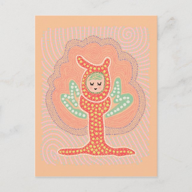 Cartão Postal Tree Fairy Dreamland Dot Painting (Frente)