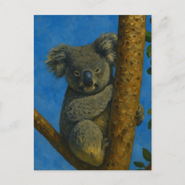 Cartão Postal Tree Hugger - Koala, na Canopia (Frente)