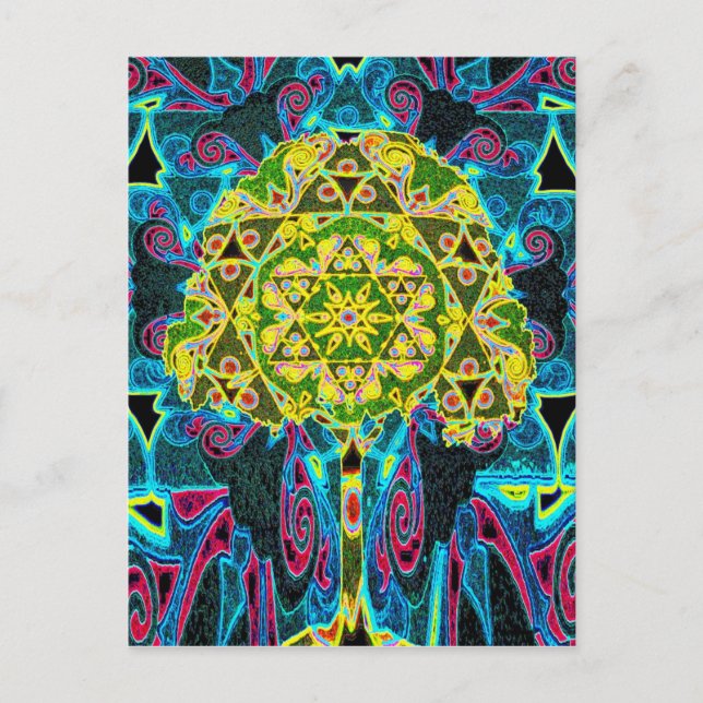 Cartão Postal Tree of Life Mandala por Amelia Carrie (Frente)