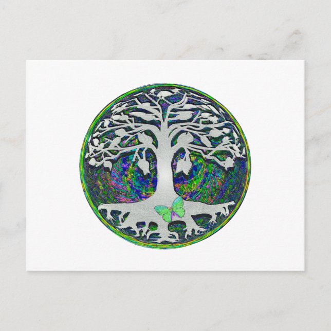 Cartão Postal Tree of Life New Beginnings por Amelia Carrie (Frente)