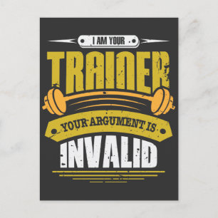 Cartão Postal Treinador de Academia de Fitness - Seu argumento é