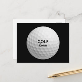 Cartão Postal Treinador de Golfe Bola Realista Preta