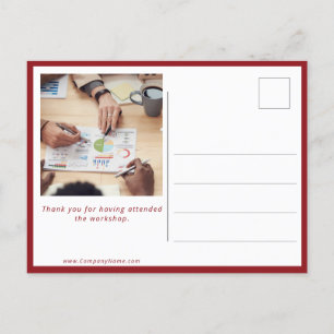 Cartão Postal Treinador de vida Obrigado Participante do Worksho