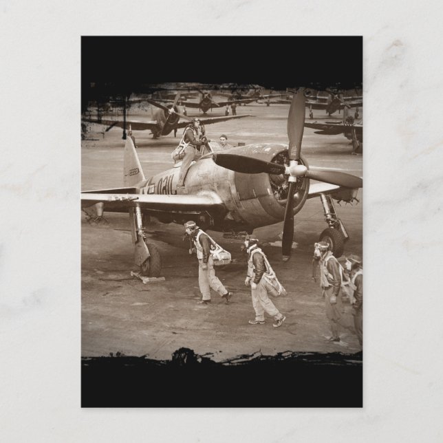 Cartão Postal Treinamento de pilotos de combate em raio P-47 (Frente)