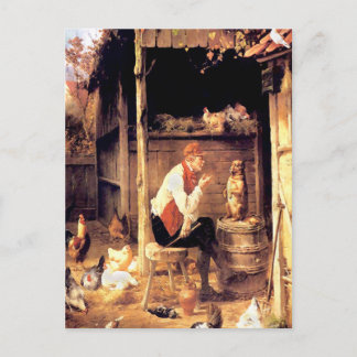 Cartão Postal Treinamento em Cães Pintura de Belas Artes