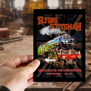 Cartão Postal Trem a vapor Flying Scotsman Locomotiva inglesa 