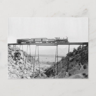 Cartão Postal Trem cruzando a ponte alta, 1890