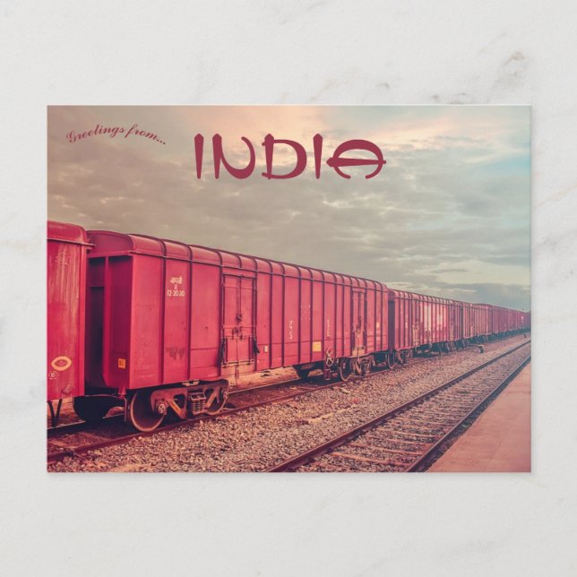 Cartão Postal Trem de Carga em Hosur Tamil Nadu Índia (Frente)