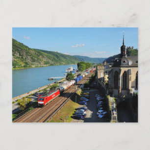 Cartão Postal Trem de carga em Oberwesel