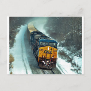 Cartão Postal Trem de Carvão de Inverno