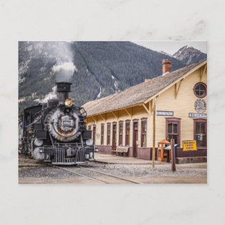 Cartão Postal Trem de Durango Silverton no depósito de Silverton