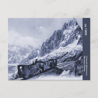 Cartão Postal Trem de Montanha vintage Chamonix Mont Blanc