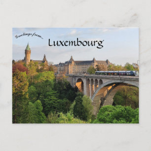 Cartão Postal Trem em uma ponte em arco no Luxemburgo