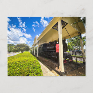 Cartão Postal Trem Histórico de Locomotiva a Vapor Preta