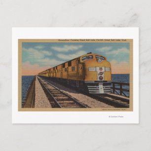 Cartão Postal Trem - Lago Salt, Ogden, Utah