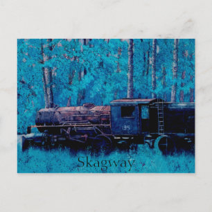 Cartão Postal Trem Locomotiva a Vapor Histórica em Skagway Alasc