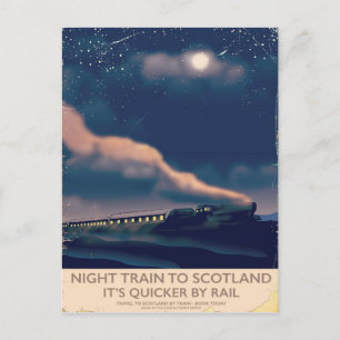 Cartão Postal Trem noturno para a Escócia