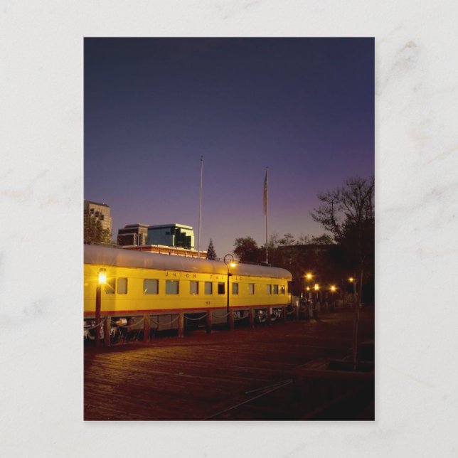 Cartão Postal Trem pacífico da união em Sacramento velho (Frente)