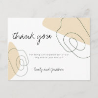 Trendy Abstrato Shapes Script Casamento Obrigado