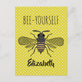 Cartão Postal Trendy BEE Yself Yellow Polkadot DECOR Nomeado