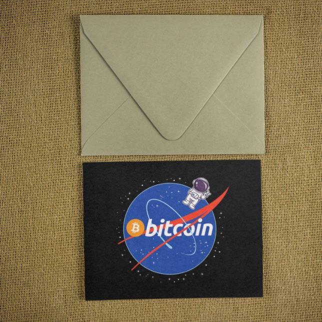 Cartão Postal Trendy Bitmoney Astronaut Space Crypto (Trendy Bitcoin Astronaut Space Crypto Postcard)