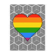 Trendy Black White Design Rainbow Heart Love