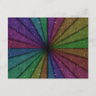Cartão Postal Trendy Colorful Glitter Explosion