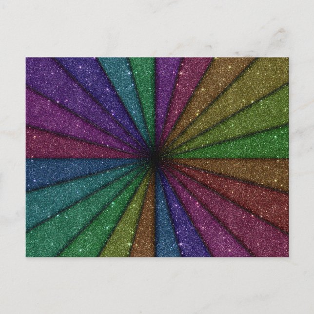 Cartão Postal Trendy Colorful Glitter Explosion (Frente)