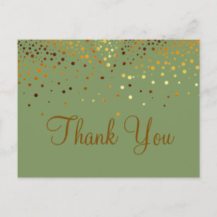 Cartão Postal Trendy Dourado Glitter Green Muito Obrigado