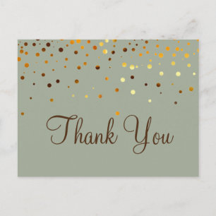 Cartão Postal Trendy Dourado Glitter Green - Obrigado