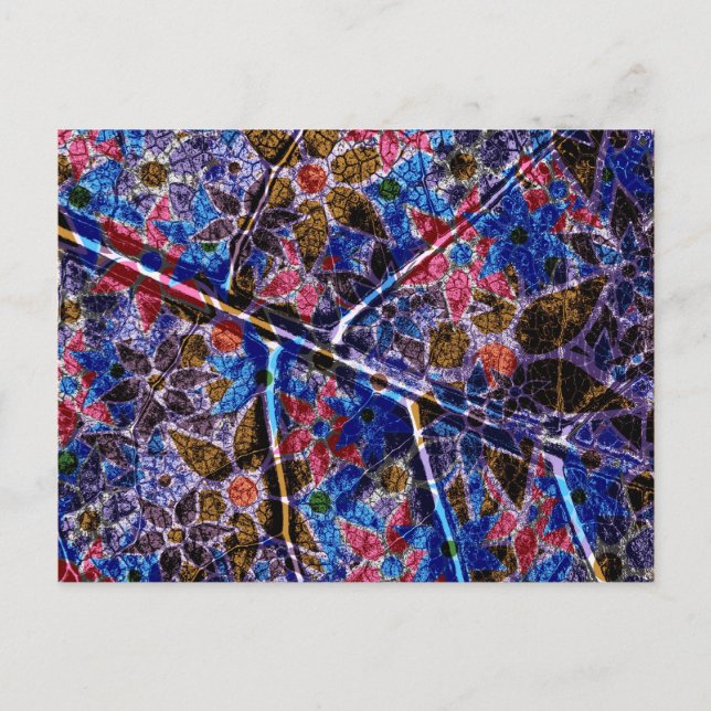 Cartão Postal Trendy Floral Pattern Vintage (Frente)