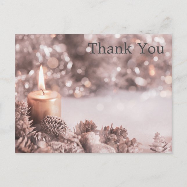 Cartão Postal Trendy Inexpensiv Gold Glitter Black Thank You Pos (Frente)