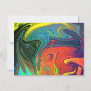 Cartão Postal Trendy neon laranja azul verde Abstrato