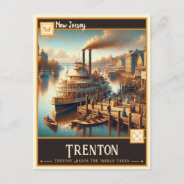 Cartão Postal Trenton, Nova Jérsei | Vintage