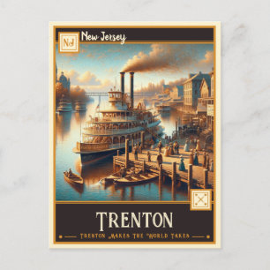 Cartão Postal Trenton, Nova Jérsei Vintage