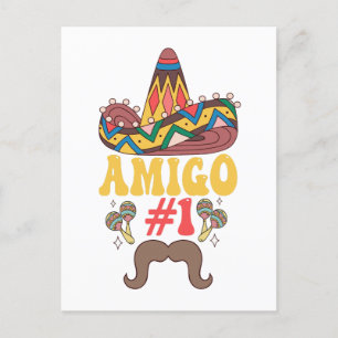 Cartão Postal Três Amigos Mexicanos Engraçados Matando Cinco De 