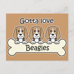 Cartão Postal Três Beagles