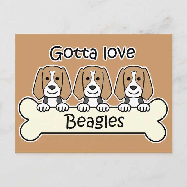 Cartão Postal Três Beagles (Frente)