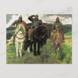 Cartão Postal Três Bogatyrs (1898) por Viktor Vasnetsov Impress