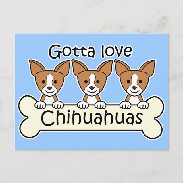 Cartão Postal Três Chihuahuas (Frente)