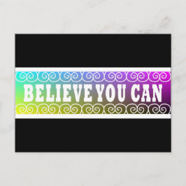 Cartão Postal Três citações de palavras ~Acredite que pode~ Post