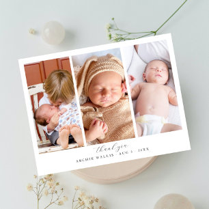 Cartão Postal Três Colagem de Fotos Chuveiro de Bebê Elegante Sc