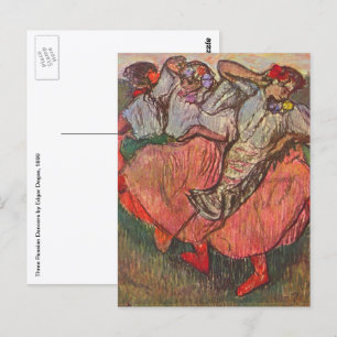 Cartão Postal Três dançarinos russos por Edgar Degas