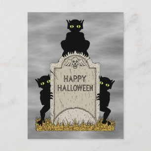 Cartão Postal Três Diabinhos Feliz Halloween