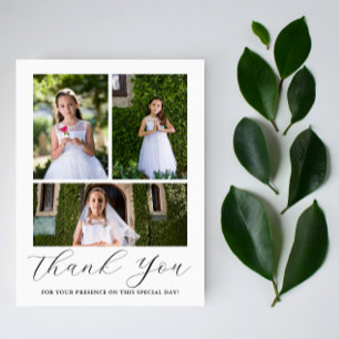 Cartão Postal Três Fotos Cálice da Sagrada Comunhão Primeira Com